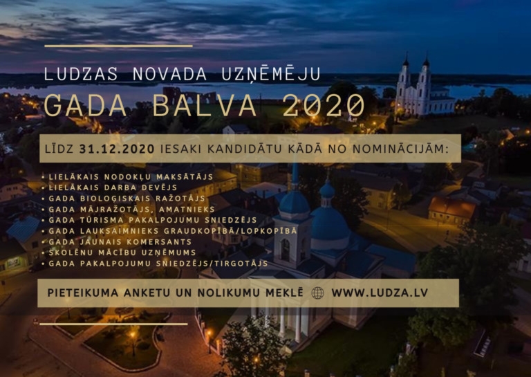 Aicina pieteikt kandidātus konkursam “Ludzas novada Uzņēmēju gada balva 2020”